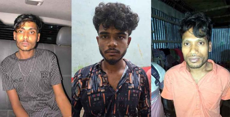 গ্রেফতারকৃত সুমন, ফয়সাল হাসান ও শাহ জালাল- ছবি: সংগৃহীত