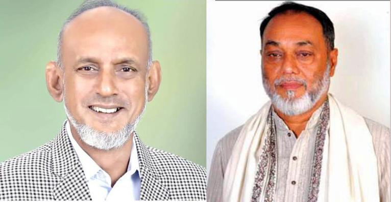 অধ্যাপক আলমগীর হোসেন এবং গাজী ওয়াহিদুজ্জামান লাবলু। ছবি- সংগৃহীত