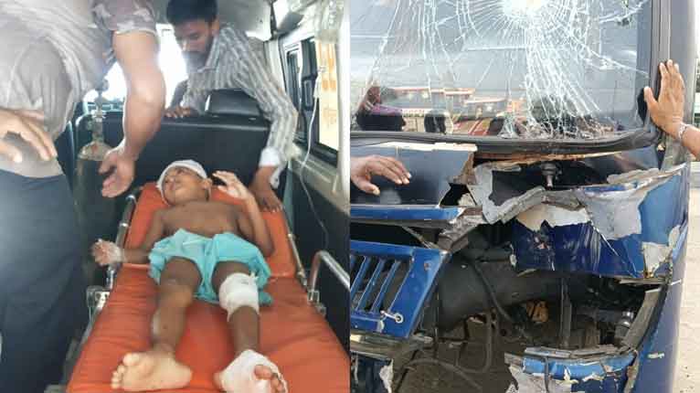 কুয়াকাটা থেকে ঢাকাগামী ইউরো কোচের ধাক্কায় শিশুপথচারী আহত