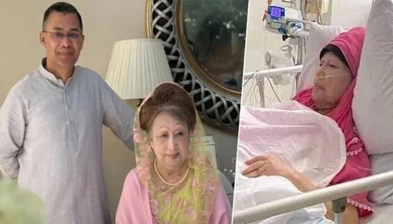 সাবেক প্রধানমন্ত্রী বেগম খালেদা জিয়া ও তাঁর জ্যেষ্ঠপুত্র তারেক রহমান। ছবি- সংগৃহীত