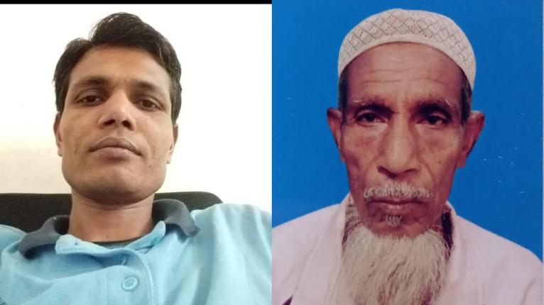 মিলন হাওলাদার ও তারা বাবা মো. আ. মালেক হাওলাদার। ছবি- সংগৃহীত