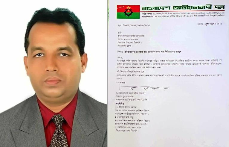 ইন্দুরকানীতে বিএনপি নেতা ফায়জুল কবিরের বহিষ্কারাদেশ প্রত্যাহার