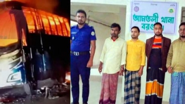 আমতলীতে দুর্বৃত্তদের আগুনে পুড়ে গেল বাস মালিকের স্বপ্ন