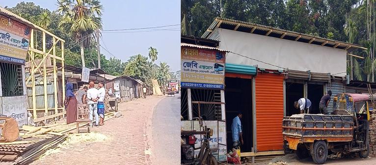 গৌরনদীতে সরকারি জমিতে শ্রমিকদল নেতার দোকান ঘর নির্মাণ