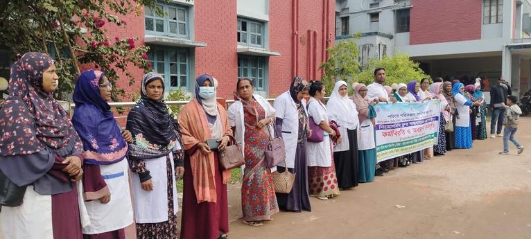 দশমিনায় পরিবার পরিকল্পনা কর্মচারীদের কর্মবিরতি ও অবস্থান কর্মসূচি