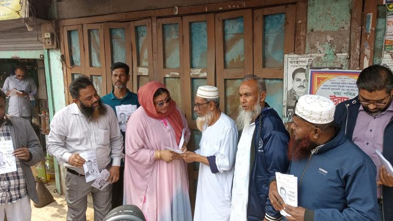 কারাবন্দী জাপা প্রার্থী টিপুর পক্ষে বরিশাল-৩ আসনে মেয়ের প্রচারণা