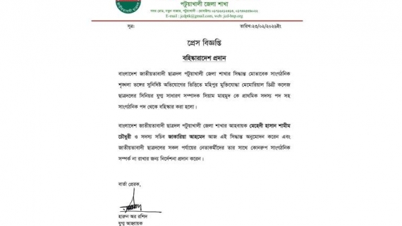 মহিপুর কেয়ার মডেল হাসপাতালে হামলা: ছাত্রদল নেতা বহিষ্কার