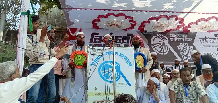 হুমকি দিলে গর্জে উঠবে কর্মীরা: আমতলীর জনসভায় চরমোনাই পীর