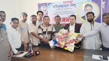 যুক্তরাষ্ট্র প্রবাসীকে আগৈলঝাড়া প্রেসক্লাবের সংবর্ধনা
