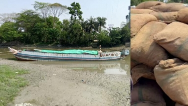 <small>তদন্তে মাঠে নেমেছে পুলিশ </small> বাউফলে বিপুল পরিমাণে সন্দেহজনক পণ্যের বস্তা জব্দ