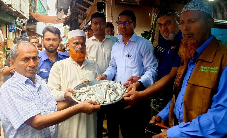 গৌরনদীতে জাটকা জব্দ, দুই ব্যবসায়ীকে ১০ হাজার টাকা জরিমানা