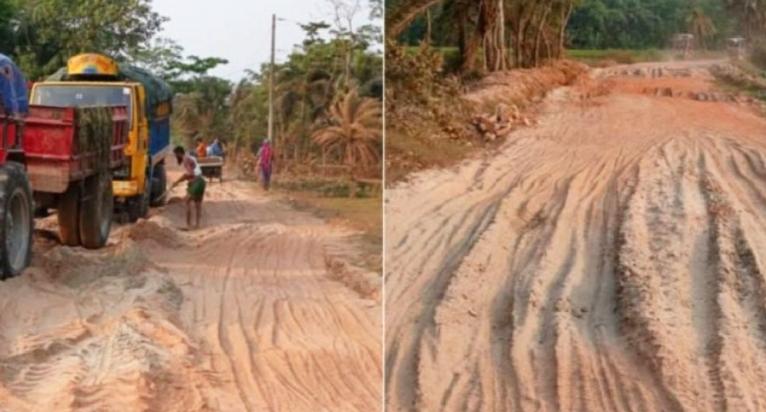 তালতলীতে সড়ক সংস্কারে গাফিলতি, দুর্ভোগে জনসাধারণ