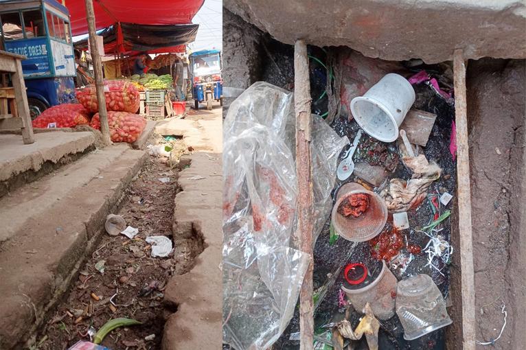 গৌরনদী টরকী বন্দরে ড্রেনেজ ত্রুটিতে সামান্য বৃষ্টিতেই জলাবদ্ধতা