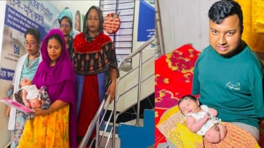 নেছারাবাদে সেই বিকলাঙ্গ নবজাতককে বুকে জড়িয়ে হাসপাতাল ছাড়লেন মা