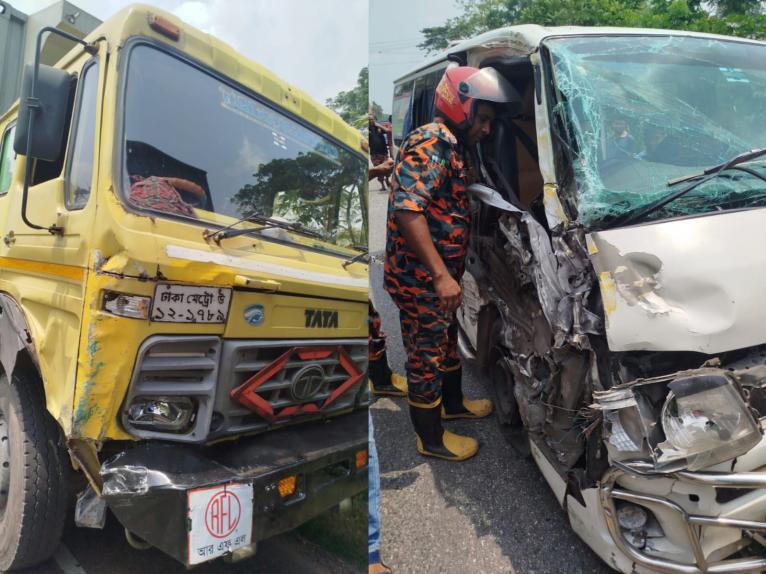 গৌরনদীতে সড়ক দুর্ঘটনায় নারী ও শিশুসহ ৫ জন আহত