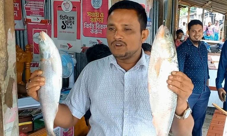 ভোলায় দুই ‘রাজা ইলিশ’ বিক্রি ১০ হাজার টাকায়