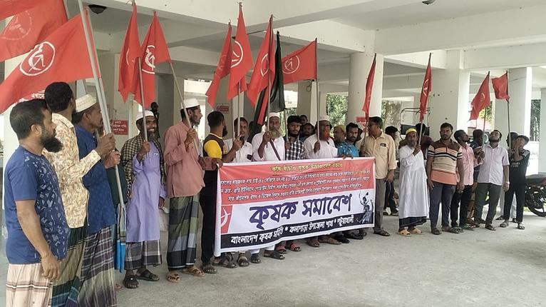কলাপাড়ায় ধানের লাভজনক দামসহ নানা দাবিতে কৃষক সমাবেশ, বিক্ষোভ মিছিল