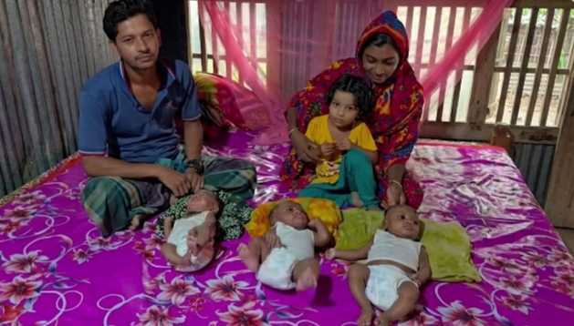 গলাচিপায় তিন নবজাতকরে দুধের খরচে দিশেহারা অটোচালক বাবা