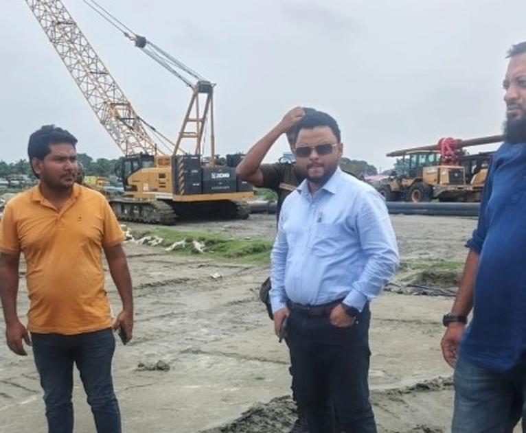 রাবনাবাদ সেতু প্রকল্প এলাকা পরিদর্শনে ইউএনও