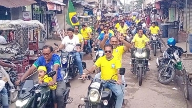 কলাপাড়ায় ব্রাজিল সমর্থকদের আনন্দ শোভাযাত্রা