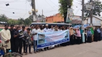 নলছিটিতে খয়রাবাদ নদী ভাঙন রোধে মানববন্ধন, মিছিল