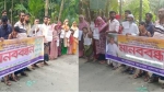 চরফ্যাশনে আদর্শ গ্রামের জমি ও বসতভিটা দখলচেষ্টার প্রতিবাদে ভূমিহীনদের মানববন্ধন