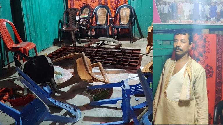 বাউফলে বিক্ষোভ মিছিল ঘিরে প্যানেল চেয়ারম্যানকে মারধর, চেয়ারম্যানের বাড়িতে ভাঙচুর