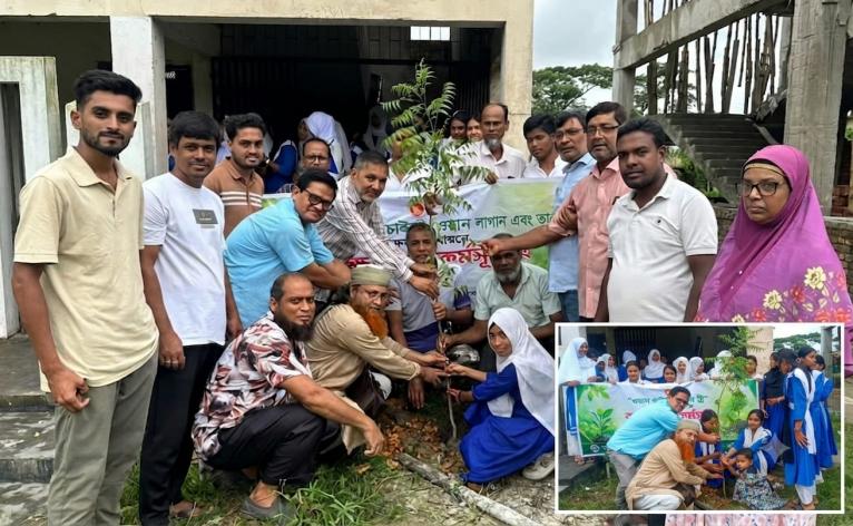 গৌরনদীতে ‘ওয়ান চাইল্ড, ওয়ান ট্রি’ কর্মসূচিতে বৃক্ষরোপণ