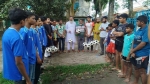 মাদকবিরোধী সচেতনতায় স্বরূপকাঠীতে যুবকদের মাঝে ফুটবল বিতরণ