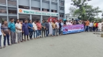 দশমিনা এক্সপ্রেস বাস সিন্ডিকেট বন্ধসহ নিরাপদ সড়কের দাবিতে মানববন্ধন